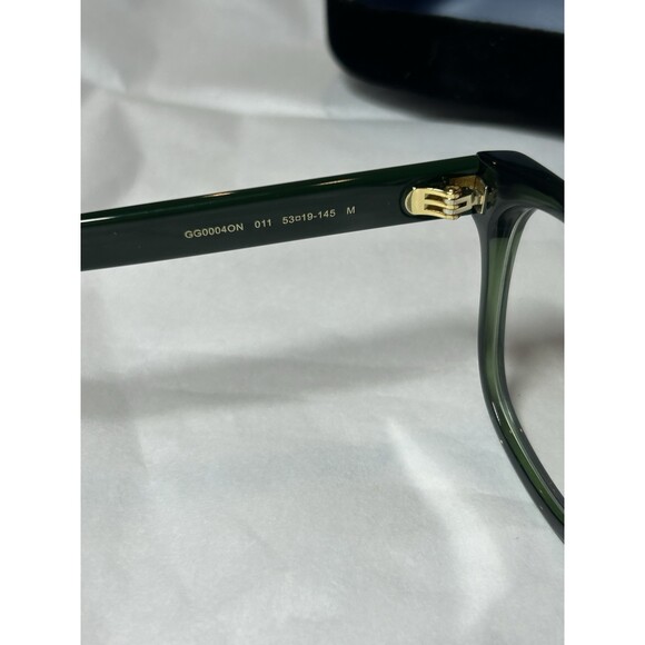 Authentic Gucci GG0004ON Eyeglass Frame Green 011 53-19-145 With Case Flaw